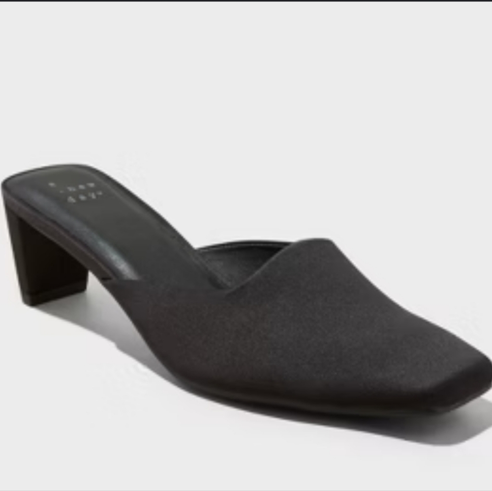 A New Day Jessica Square Toe Mule Heels with Memory Foam Insole